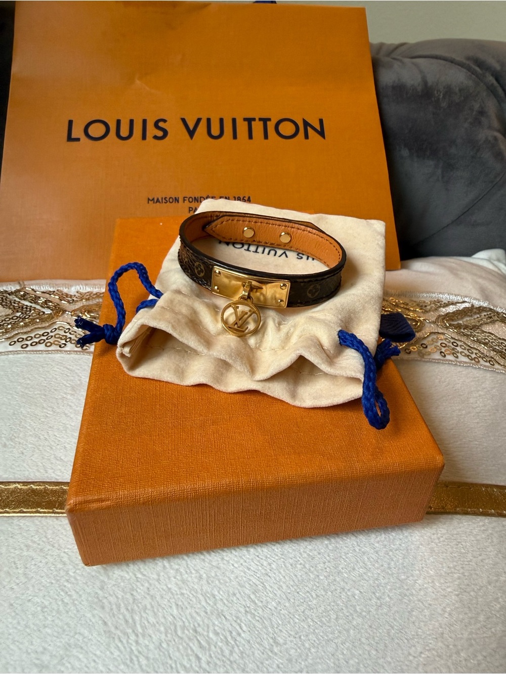 🔥Louis Vuitton Monogram Logomania Bracelet 17 Mede In Spain Full Inclusion🔥